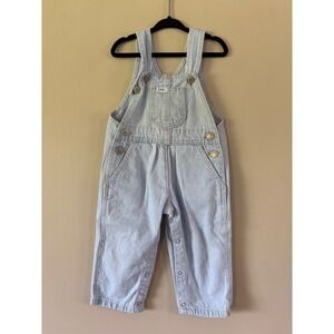 Vintage Lee Toddler Denim Overalls Light Wash Snap Inseam Made in USA 24 Months